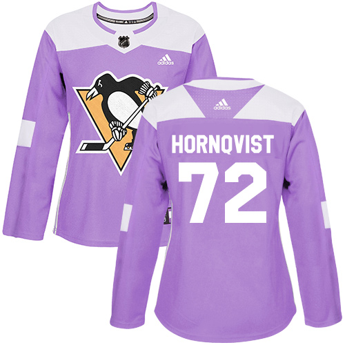 Adidas Penguins #72 Patric Hornqvist Purple Authentic Fights Cancer Women's Stitched NHL Jersey - Click Image to Close